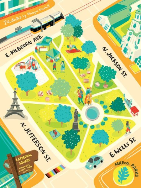 Cathedral Square Park Poster - Historic Milwaukee, Inc.