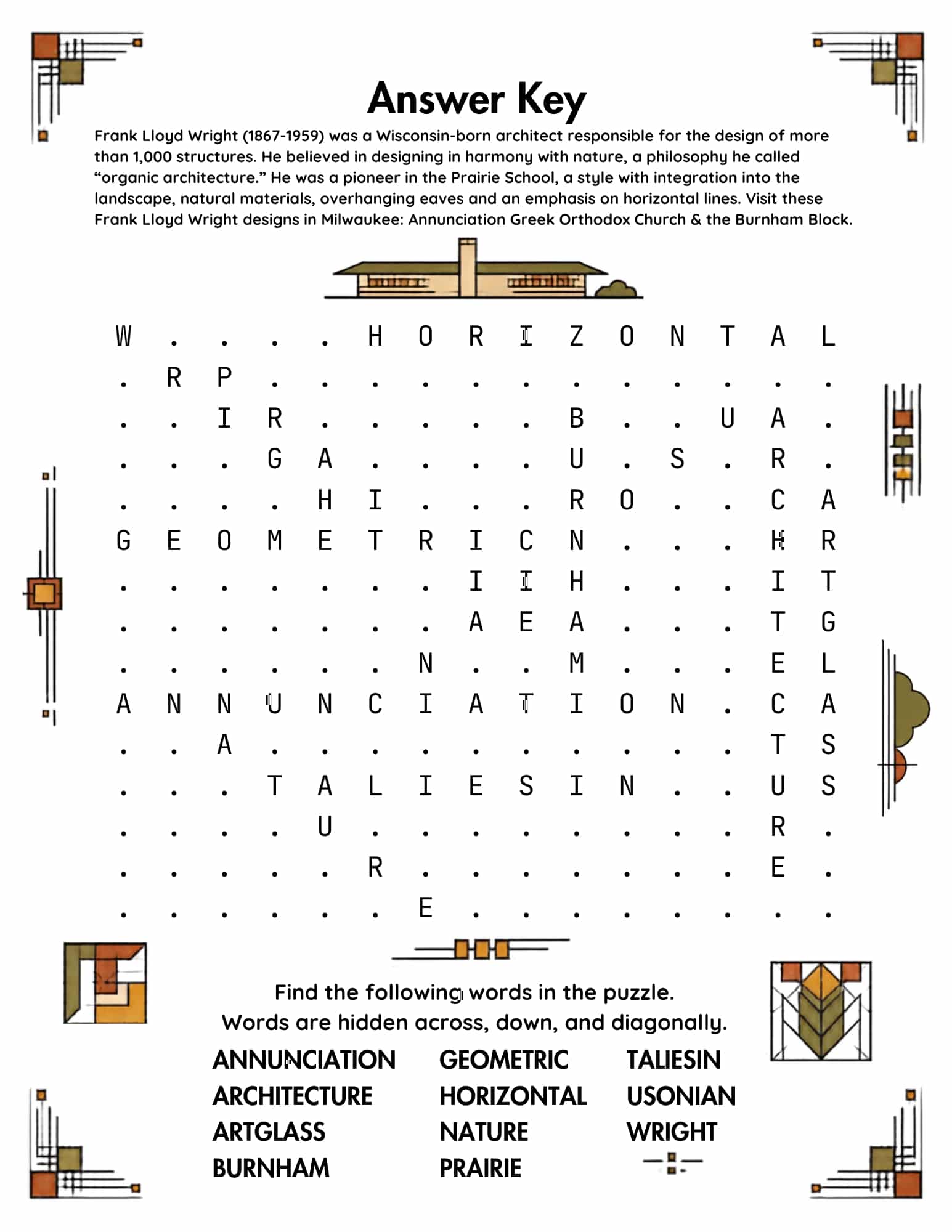 FLW Search Answer Key