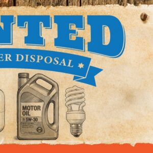 Banner showing hazardous household waste items and text: “Wanted for Proper Disposal. 3 Locations Open Year-Round. Home HazMat Collection. MMSD.com.”.